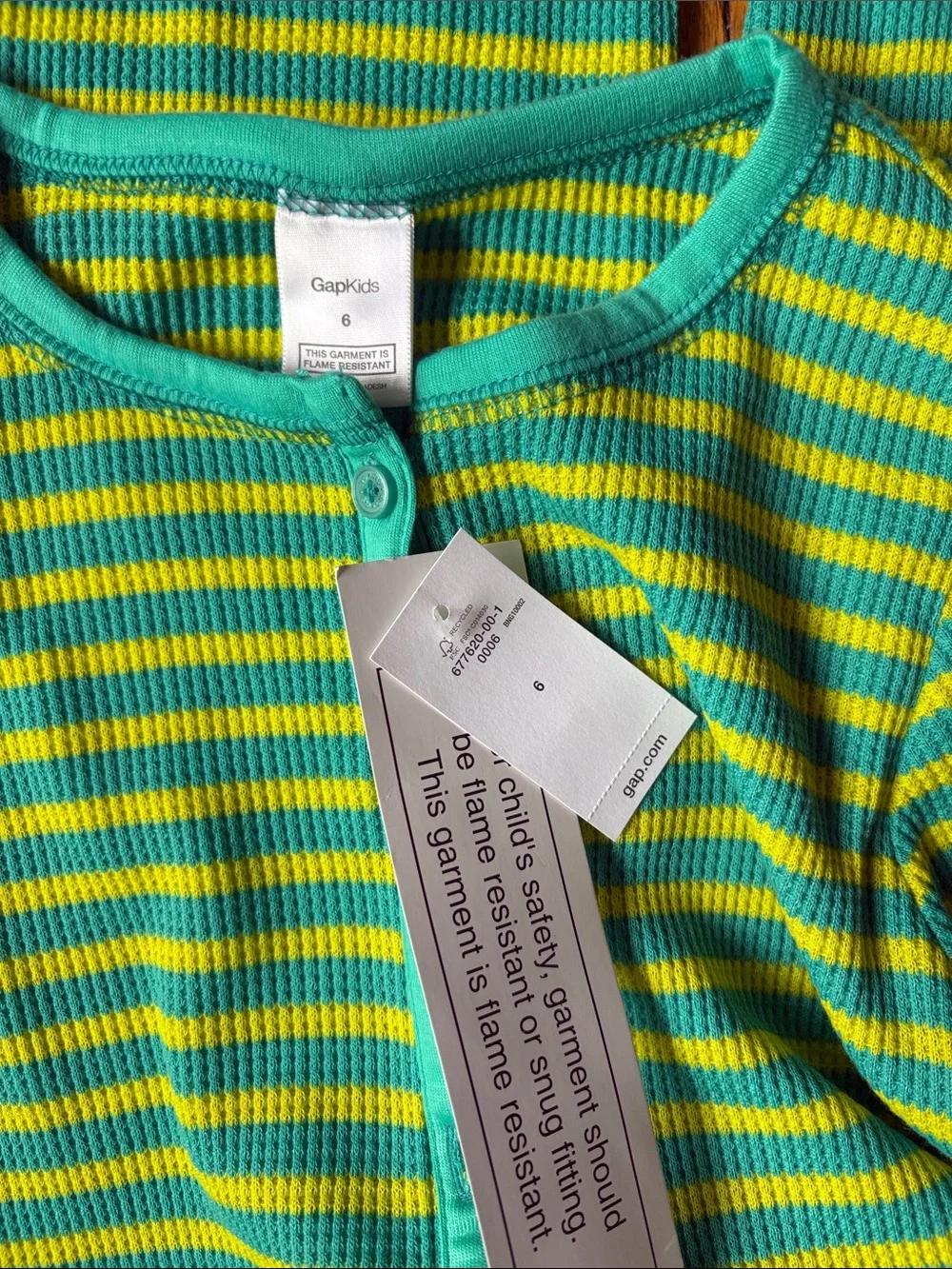 NWT Gap Kids Unisex Thermal Footless Pajama/Warm Onesie - Size 6